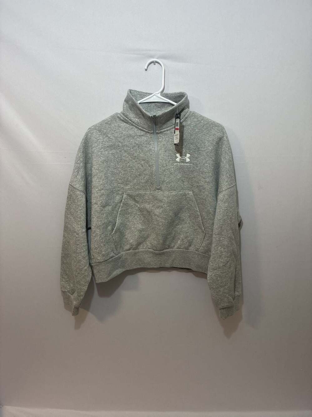 Under Armour Women's Icon Fleece Oversized 1/2 Zip Pullover Gray